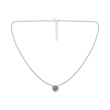 Collar Diamantes 1 Redondo Plata Corto Aqua